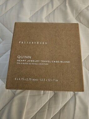 Pottery Barn Quinn Heart Jewelry Travel Case - Blush